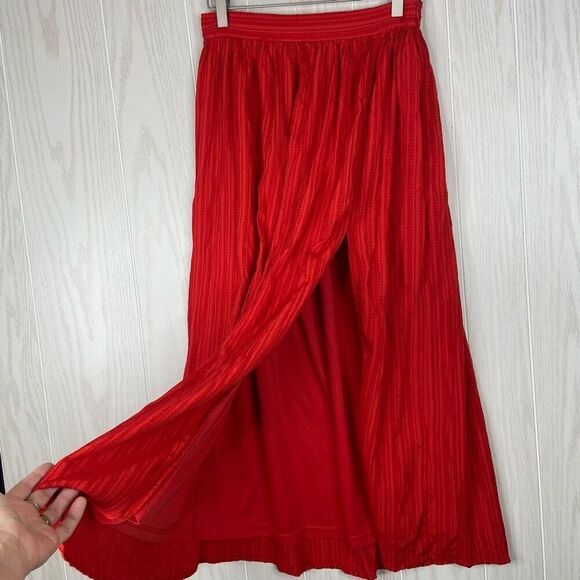 Lulus Womens Maxi Skirt Red Size Small Midsummer Memories Boho Textured Festival - Picture 3 of 9